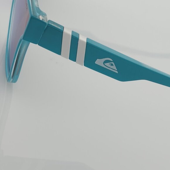 Quiksilver Shield Sunglasses Electric Blue Frame Flash Blue-Purple Mirror Lens - Picture 11 of 12
